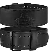 Bear Grips Double Prong Leather 5mm Weight Lifting Belt, Uniform 4 Inch Wide Weightlifting Belt, ...