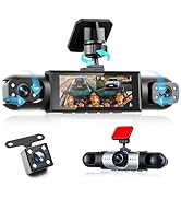 Orderich 4 Channel 360°Dash Cam Front and Rear Inside Left Right, Dash Camera for Cars, Built-in ...