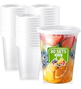 NEEBAKE 30 Set 32oz Deli-Containers-with-Lids, Airtight Food-Storage-Containers, Microwaveable & ...