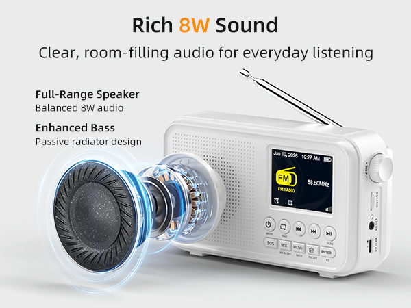 Rich Sound with 8W speaker