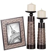 Creative Scents Dublin Set of 2 Candle Holders and Matching 5 X 7 Picture Frame - Home Decor Cent...