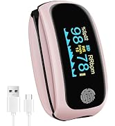 Pulse Oximeter Rechargeable, Blood Oxygen Meter Finger, Pulse Ooximeter with Respiratory, Respira...