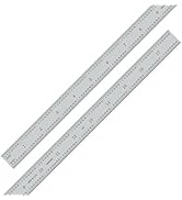 PEC Tools 18-inch Steel Ruler, 1/50" Thick X 3/4" Wide, High-Carbon Steel, 1/32", 1/64", 1/50", 1...