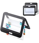 Uniclife ID Badge Holder with Double-Sided Windows Horizontal Hard Plastic Case Black Card Protec...