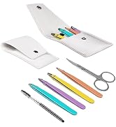 6 PCS Eyebrow Tweezers Set - Tweezers for Women and Men Facial Hair Chin, Eyebrow Kit Ingrown Hai...
