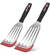 Beijiyi Fish Spatula Turner Set of 2, Heat Resistant Silicone Edge Slotted Fish Spatulas for Nons...