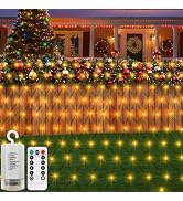 echosari Net Lights Battery Powered, 6.6 x 9.8Ft 200 LED Net Bush Lights with 8 Mode Timer Remote...
