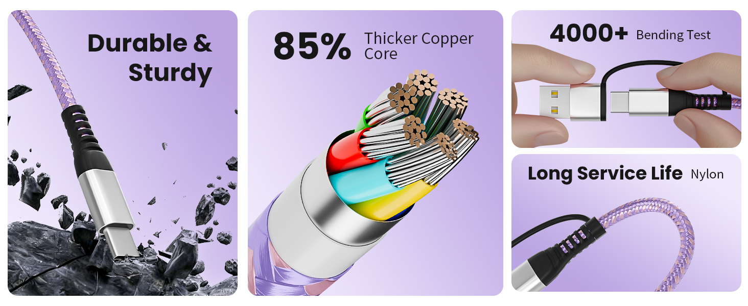 Durable Nylon Multi Charger Cord