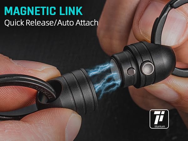 magnetic key holder quick release keychain keyring titanium