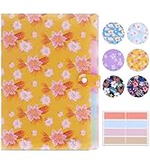 Flower Series Expanding File Folder, Vintage Floral Elegant Funky Cute Retro Document Organizer f...