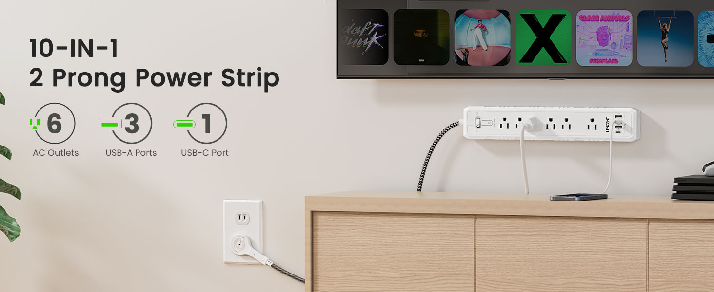 2 Prong Power Strip