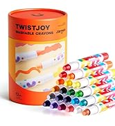 Jar Melo Jumbo Crayons for Toddlers, 24 Colors TwistJoy Non Toxic Washable Crayon, Easy to Hold L...
