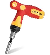 T Handle Ratchet Driver, LATTOOK 1/4” Ratcheting Bit Driver T Handle with Adjustable Extension, N...