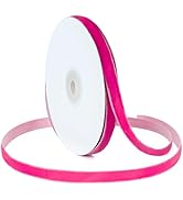 Pink Velvet Ribbon for Gift Wrapping, 3/8 inch x 10 Yards Single Face Vintage Hot Pink Velvet Rib...