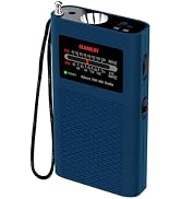 AM FM Radio Portable Battery Operated by 2 AA Batteries with Stereo Earphone, LCD Display Digital...