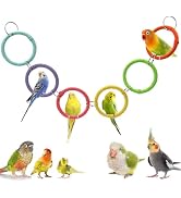 Jevnd 6-Ring Bird Swing Toy for Cage, Colorful Cotton Rope Perch for Parrots Soft Grip, DIY Adjus...