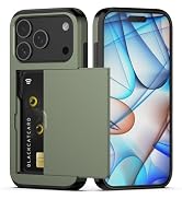 Nvollnoe Compatible with iPhone 17 Pro Case with Card Holder Dual Layer Heavy Duty Protective Sho...