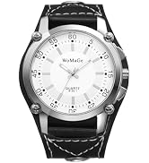 Avaner Men's Oversize Steampunk Watches: Leather Strap Analog Quartz Big Face Large Dial Wrist Watch