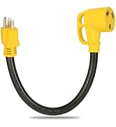 PLIS 15 Amp to 125 RV Adapter Cord, NEMA 5-15P Male to TT-30R Female Electrical Power Dogbone wit...