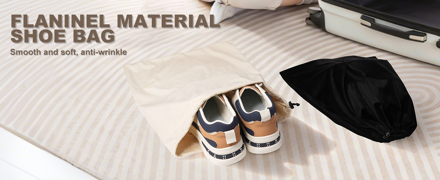 Dustproof Shoe Bags Duster Flannel Shoes Storage with Drawstring Closure