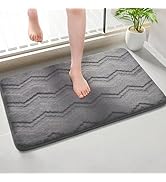voofly Memory Foam Bath Mat, Water Absorbent, Non-Slip, Machine Washable, Plush Thick Bathroom Ru...