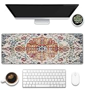 Large Gaming Mouse Pad for Desk,Boho Carpet Style Desk Mat for Desktop,Boho Rug Desk Pad, Extende...