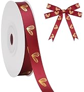 KINGLAKE Valentine's Day Ribbon Red - 1/2'' x 20 Yds Red Heart Satin Ribbon for Gift Wrapping Val...
