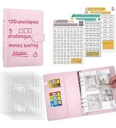 Antner 100 Envelopes Challenge Binder Money Savings Challenges Book to Save $5,050 and $10,000 an...