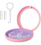 ACSKD Aligner Case with Mirror, Slim Retainer Case Travel-Friendly Dental Storage Box Compatible ...