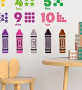 DECOWALL SG3-2316 Alphabet Numbers and Colouring Pencils Wall Stickers Decals Classroom Kids play...