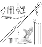 Upgraded Flag Pole Kit w/ 2-Position Bracket Holder & w/Spinning Rings - 5FT to 6Ft 1" Metal Flag...