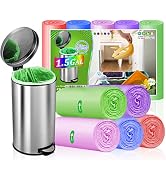 1.5 Gallon Trash Bags Small Bathroom Garbage Bags, Unscented Wastebasket Liners, Strong Kitchen G...