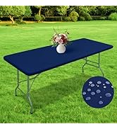 Wolkemer Rectangle Waterproof Fitted Tablecloth 24x48 Inch (4 Foot) - Windproof Washable Polyeste...