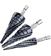 ROGAPER M35 Four Spiral Flute Cobalt Step Drill Bit Set 1/8"-7/8", Industrial Grade Wear-Resistan...