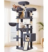 Taoqimiao 76-Inch Cat Tree XXL for Large Cats, Giant Cat Tower with Scratching Board, Extra-Large...