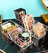 JessLab 3 Cube Sections Drawer organizer, Acrylic Stackable drawer Organizer, Makeup Organizer fo...