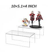 Hexsonhoma Acrylic Shelf Riser 10x5.1x4 pack of 2, Clear Acrylic Stand for Figure, Cosmetics, Bag...