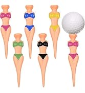 Juroicessry 6Pcs/Set Funny Plastic Golf Tees, 76 mm/ 3 Inch Plastic Pin up Golf Tees for Home Gol...