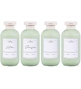 ASEVAT 10 oz/4 Pcs Green Plastic Empty Squeeze Bottles Refillable Containers for Lotion, Cream Sh...