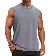 Tank Tops Men Summer Sleeveless Shirts Loose Fit Workout Tops Acid Wash Cotton Tshirts