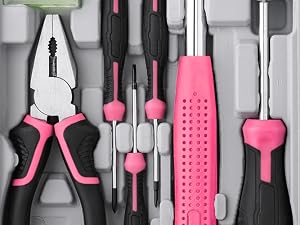 Hi-Spec Pink 4V Electric Ladies Screwdriver Tool Kit Set