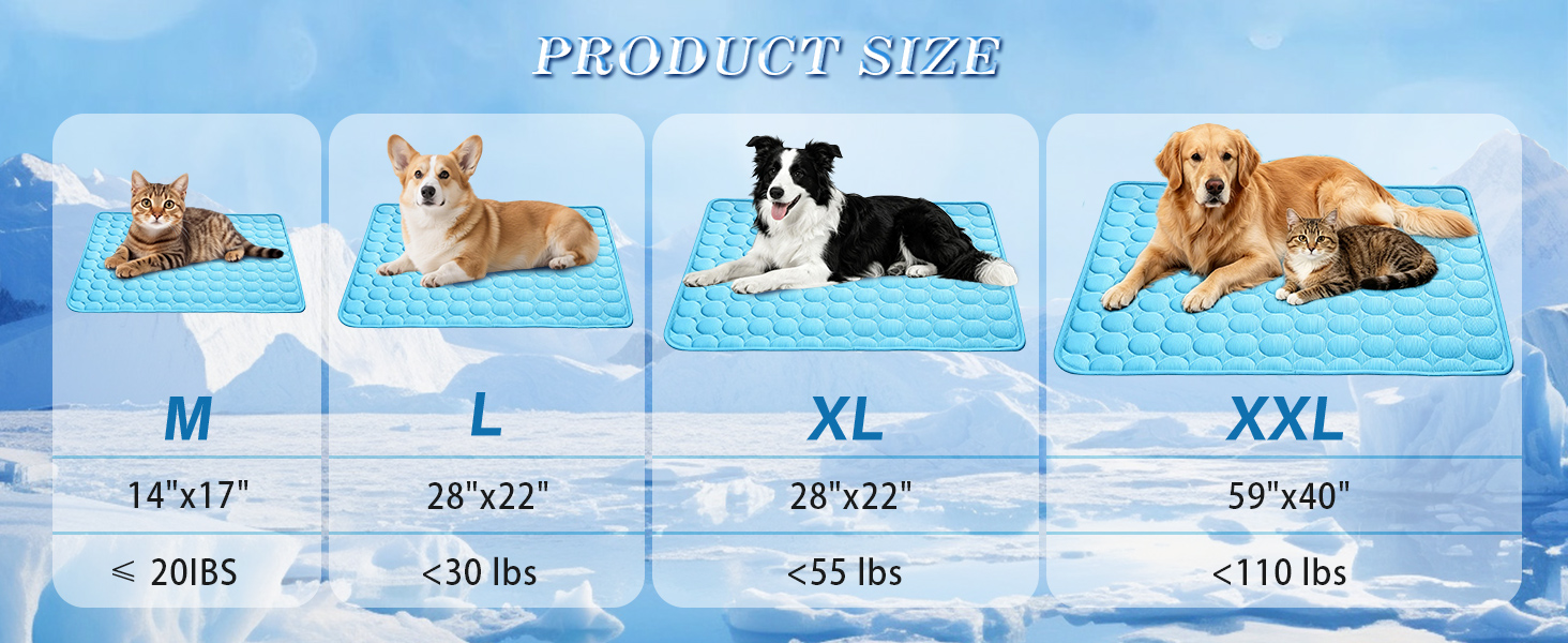 4 Size Cooling mat for dogs works great for household pets including cats and rabbits