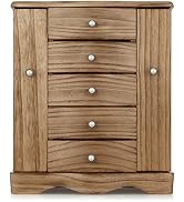 RR ROUND RICH DESIGN Jewelry Box - Made of Solid Wood with Tower Style 4 Drawers Organizer and 2 ...