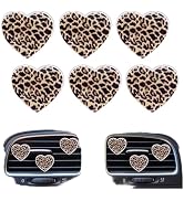6 Pcs Heart Air Vent Clips, Leopard Print Heart Car Air Fresheners Vent Clips Long Lasting Car Di...