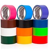 Craftzilla Rainbow Colored Duct Tape — 12 Bright Duct Tape Colors — 10 Yards x 2 Inch — Waterproo...