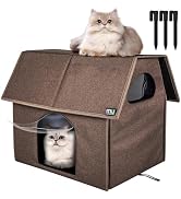 MIU Color Outdoor Cat House, Upgraded Large Weatherproof Cat Houses for Outdoor/Indoor Cats, Insu...