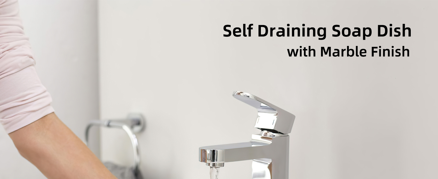 Self Draining Soap Dish with Marble Finish