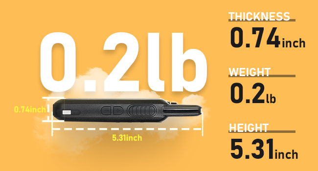TD-M8s walkie talkies only weight at 0.2 pound