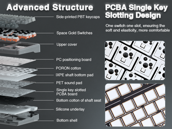hot swappable mechanical custom keyboard creamy sound keyboard pre-lubed switches keyboard