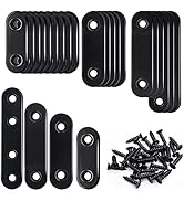 mxuteuk 24pcs Metal Straight Braces Flat Mounting Bracket Corner Connector Mending Repair Flat Pl...